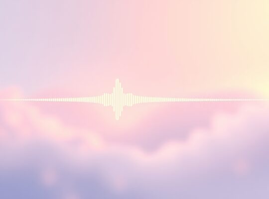 Lekka fala dźwięku przechodzi w delikatny, świetlisty obraz, symbolizując krótkotrwałą pamięć sensoryczną.