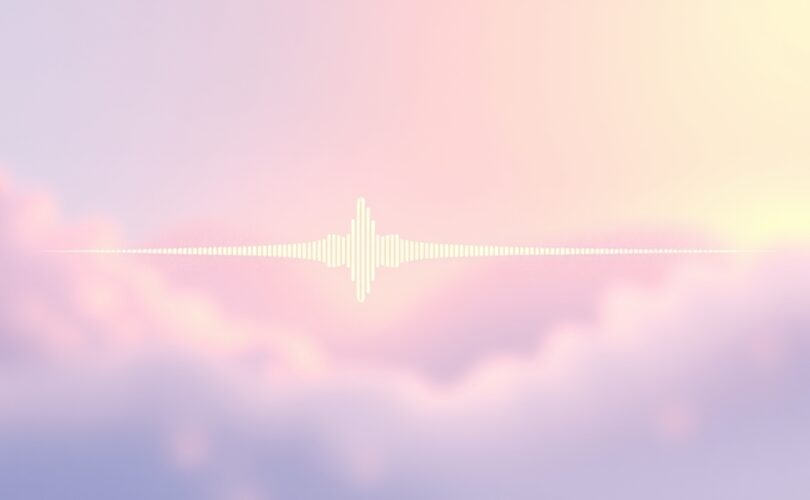 Lekka fala dźwięku przechodzi w delikatny, świetlisty obraz, symbolizując krótkotrwałą pamięć sensoryczną.