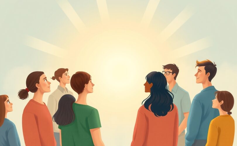 Promienna aura charyztmatycznej postaci subtelnie wpływa na otaczającą ją grupę.