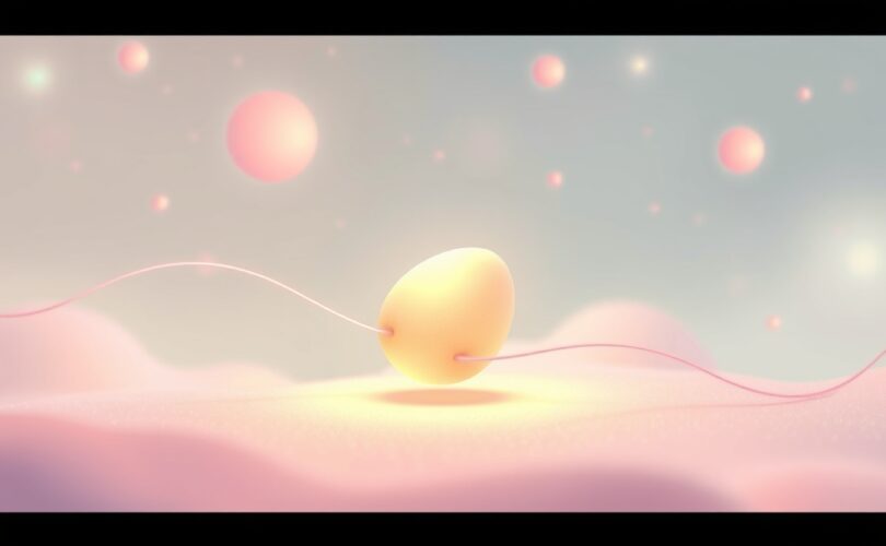 Stylizowana ilustracja ciała migdałowatego w pastelowych barwach, symbolizującego przetwarzanie emocji i strachu.