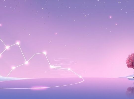 Artystyczna ilustracja pastelowa: wirtualne światy łączące z odprężeniem i spokojem.