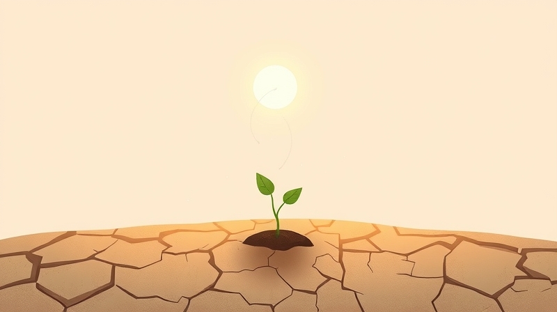 Kruchy zielony pęd przebija suchą ziemię, sięga ku łagodnemu słońcu.