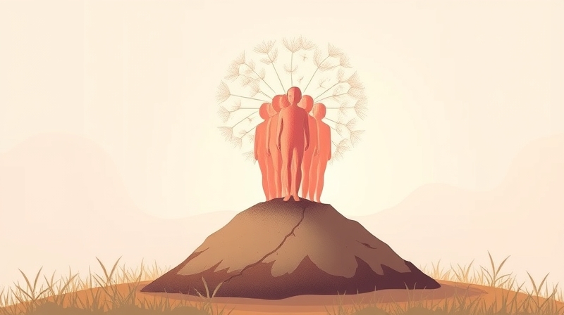 Dmuchawiec przeistacza się w świecące postacie, unoszące się z ziemi.