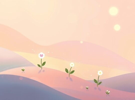 Delikatna, pastelowa ilustracja symbolizująca rozwijanie ukrytego potencjału kreatywności i wzajemnych inspiracji.