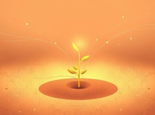 Potencjał wzrostu: zasiane ziarno wewnętrznej motywacji, otoczone blaskiem.