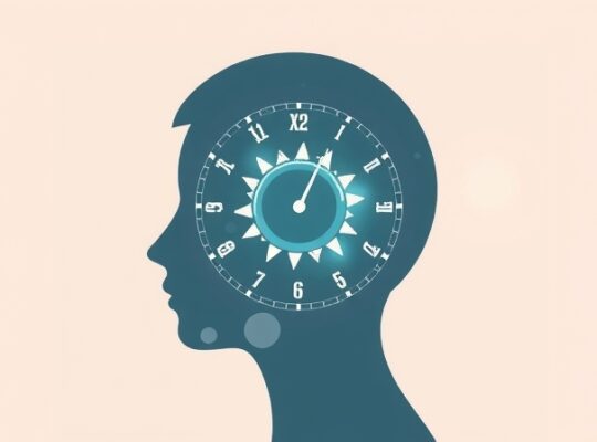 Abstrakcyjne, delikatne trybiki i światło – symbol zegara biologicznego w miękkiej sylwetce.