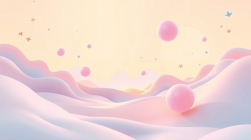 Senna, surrealistyczna kraina z pastelowymi kolorami, unoszącymi się kształtami i symbolami.