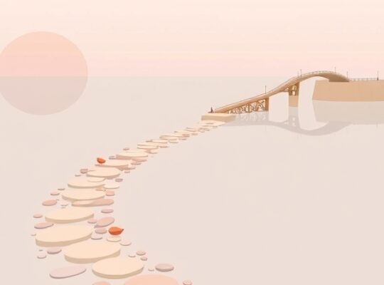 Dwie ścieżki: kamienna (medytacja) i most (terapia), symbolizujące różne drogi do równowagi.