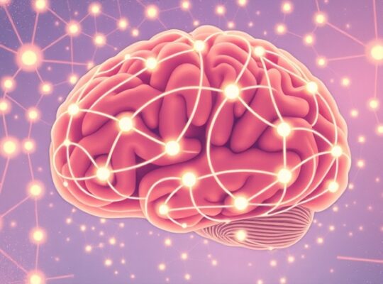 Stylizowana ilustracja pastelowa: rozrastająca się sieć neuronów symbolizująca neuroplastyczność.