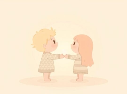 Miękkie, pastelowe linie łączące ciepłe formy, symbolizujące rozwój empatii.