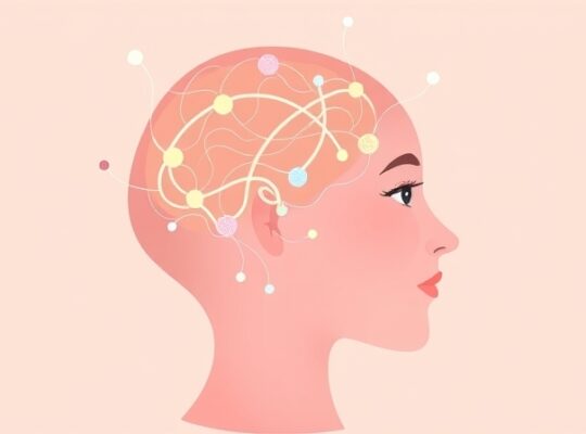 Stylizowana głowa z pastelowymi ścieżkami neuronowymi symbolizującymi pamięć i rozpoznawanie twarzy.