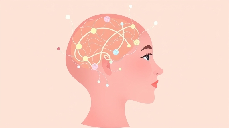 Stylizowana głowa z pastelowymi ścieżkami neuronowymi symbolizującymi pamięć i rozpoznawanie twarzy.