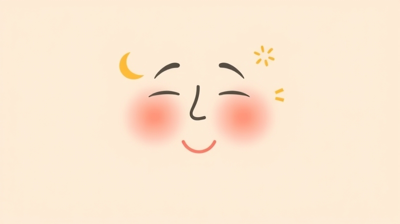 Rozmyta twarz ze zmieniającymi się emocjami na tle łagodnych pasteli.