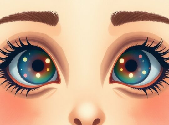 Oczy odzwierciedlają emocje: pastelowa ilustracja, subtelne barwy, emocjonalna głębia.