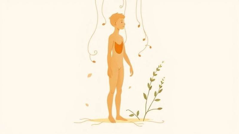 Abstrakcyjna ilustracja ewolucji osobowości: geny, doświadczenia i transformacja.