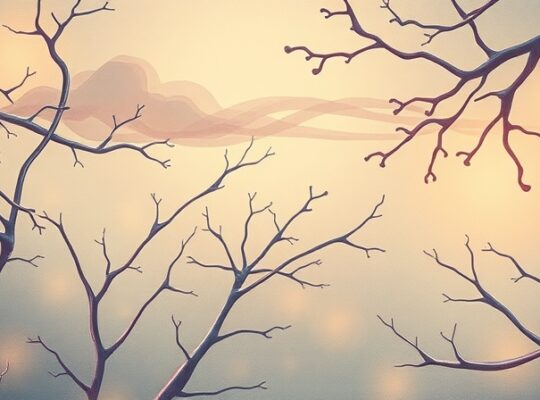 Sieć neuronów z subtelnym wpływem stresu, delikatna jak akwarela, wizualizacja odporności mózgu.