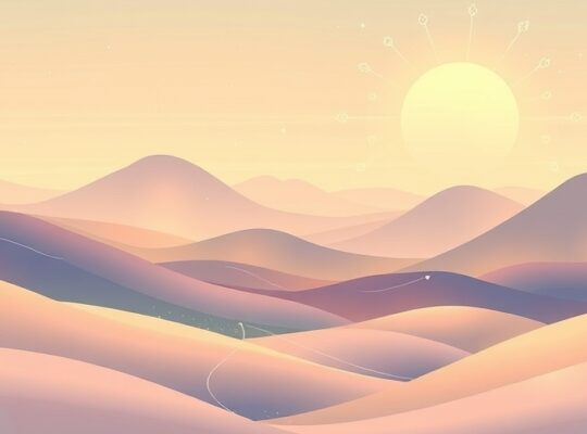 Abstrakcyjny krajobraz pastelowy symbolizujący aktywację idei i wpływ na postrzeganie.