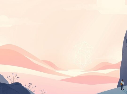 Harmonijne, pastelowe światło łączące elementy poznania, symbolizujące wewnętrzną zgodność.