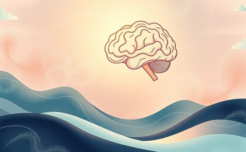 Symboliczna ilustracja interakcji czynników biologicznych, psychologicznych i społecznych leżących u podstaw uzależnień behawioralnych.