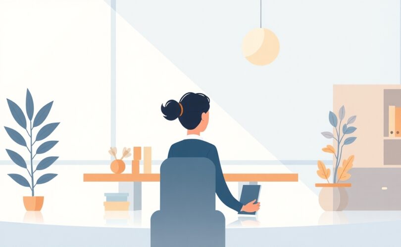 Abstrakcyjna ilustracja w pastelach, symbolizująca wpływ oczekiwań społecznych na zachowanie w pracy.