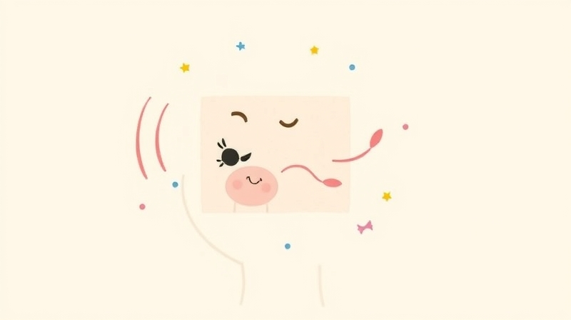 Stylizowany profil głowy połączony ze falami dźwiękowymi i wzorami wizualnymi.