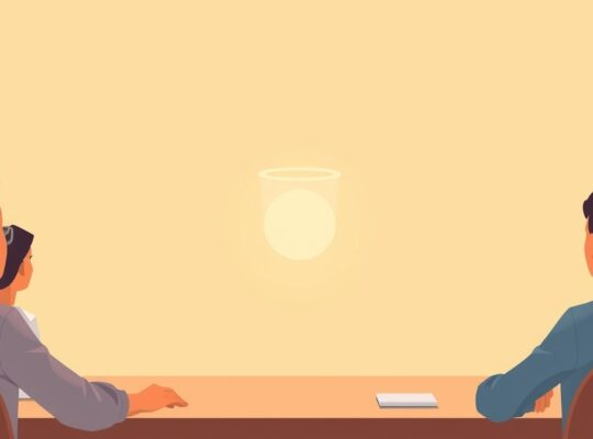 Subtelna ilustracja z otoczką wokół jednej postaci, symbolizująca postrzeganie kompetencji.