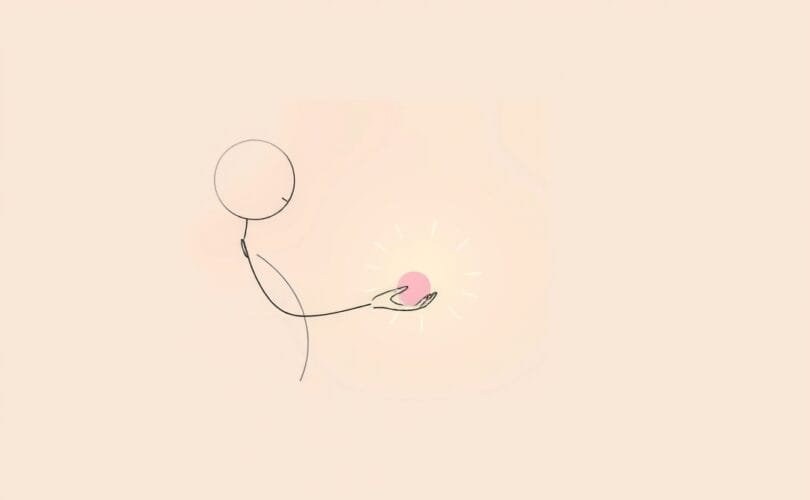 Dwie abstrakcyjne sylwetki złączone subtelną aurą, wymieniające się wspólną ideą.