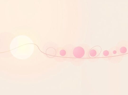 Pierwsze, wyraźne kształty wpływają na słabsze, kolejne w pastelowym strumieniu danych.