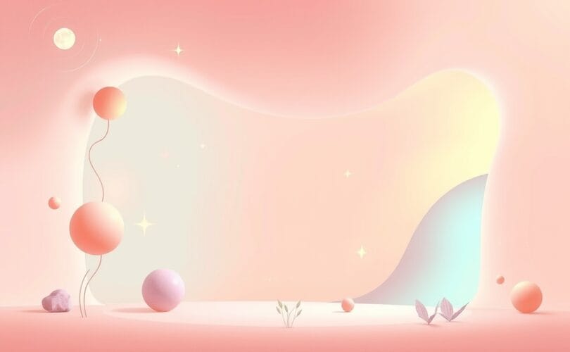 Abstrakcyjne kształty, pastelowe barwy, symbolika zysków i strat kształtująca percepcję.