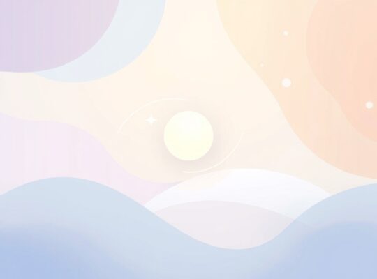 Delikatna ilustracja pastelowych kształtów symbolizująca uwalnianie endorfin i poczucie euforii.