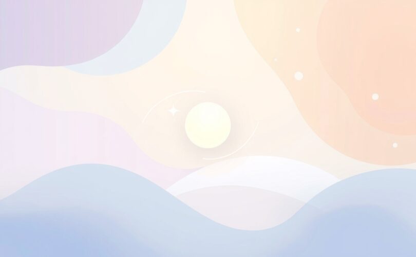 Delikatna ilustracja pastelowych kształtów symbolizująca uwalnianie endorfin i poczucie euforii.