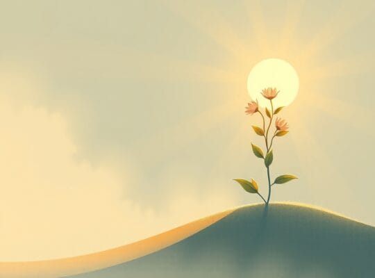 Delikatna ilustracja pastelowa, symbolizująca wzrost i kierowany los.