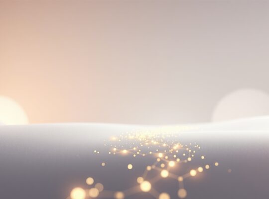 Ścieżka świetlnych cząstek prowadzi do abstrakcyjnej myśli, korespondując z tematem artykułu.