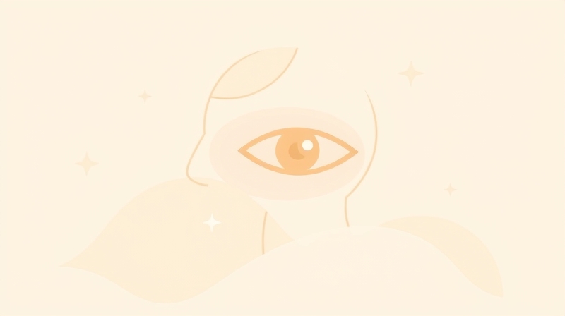 Abstrakcyjny portret z delikatnym „trzecim okiem” ujawniający samoświadomość i kreatywność.