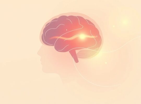 Stylizowana głowa z subtelnymi, świetlistymi liniami symbolizującymi empatię i połączenie w rozmowie.