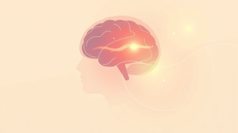 Stylizowana głowa z subtelnymi, świetlistymi liniami symbolizującymi empatię i połączenie w rozmowie.