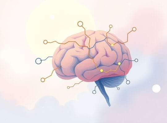 Abstrakcja pastelowa: mózg łagodnie przetwarza krzywdę, odnajdując spokój.