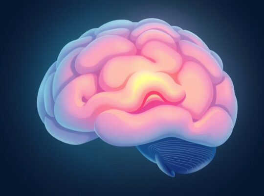 Stylizowana cyfrowa wizualizacja mózgu, gdzie pastelowe ścieżki symbolizują empatię i połączenie.