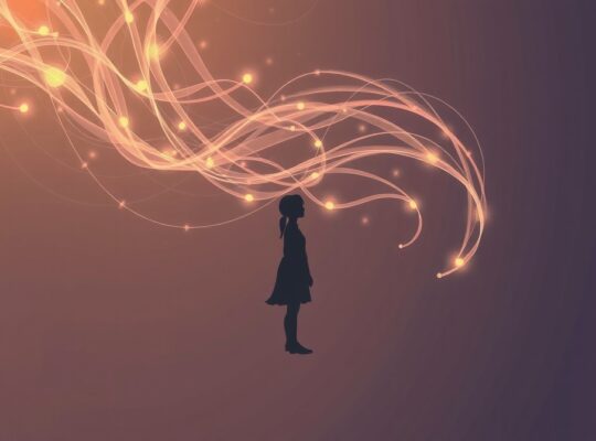 Eteryczne wspomnienia tworzące ludzi i ich tożsamość w magicznym świetle.