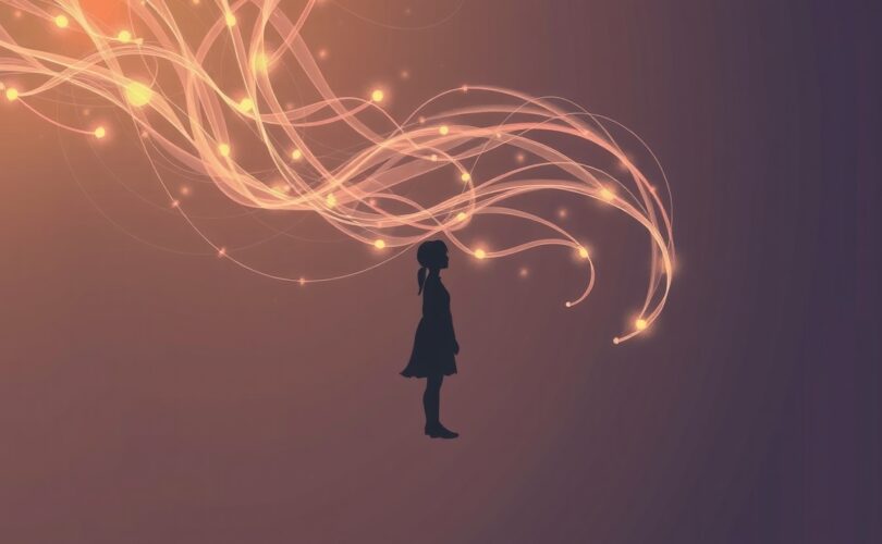 Eteryczne wspomnienia tworzące ludzi i ich tożsamość w magicznym świetle.