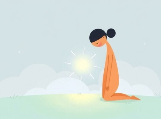 Gojąca się, świetlista ścieżka między dwiema abstrakcyjnymi postaciami pełnymi pastelowego wsparcia.