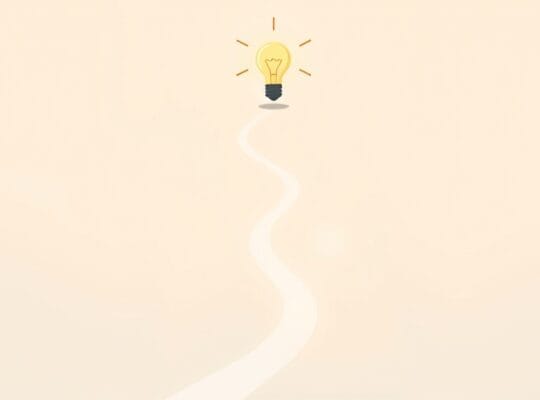 Ilustracja pastelowej żarówki nad sylwetką osoby, symbolizująca oświecenie i powrót do zdrowia.