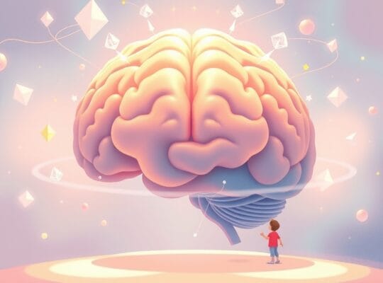 Abstrakcyjna wizualizacja kory przedczołowej jako centrum dowodzenia.