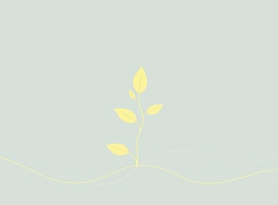 Stylizowany liść oplatający miękkie linie, symbolizujące spokół ducha i relaks.