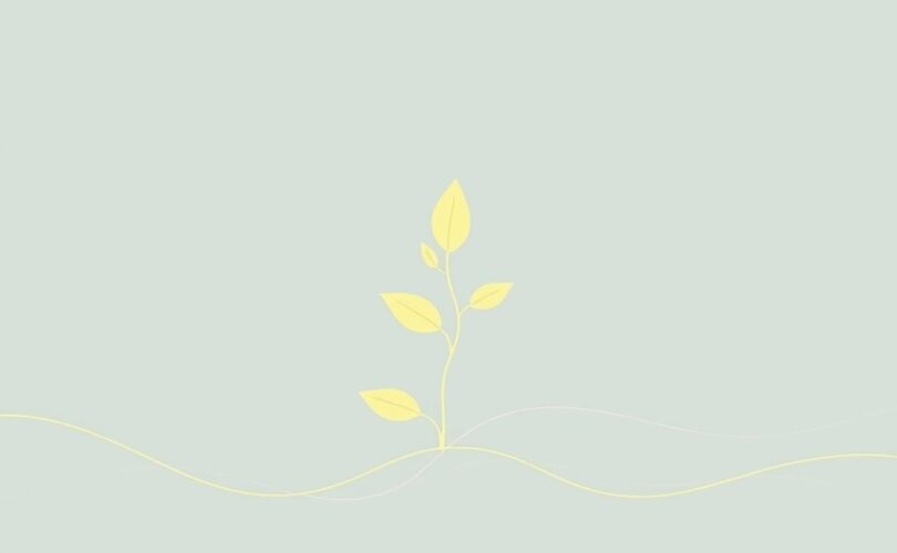 Stylizowany liść oplatający miękkie linie, symbolizujące spokół ducha i relaks.