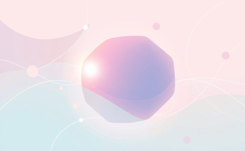 Stylizowana ilustracja pasteli: połączenie emocji i pamięci, abstrakcyjne mózgowe ścieżki z lśniącą kulą.