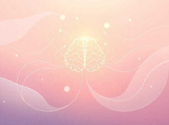 Stylizowana pastelowa ilustracja neuropsychologicznych mechanizmów motywacji wewnętrznej.