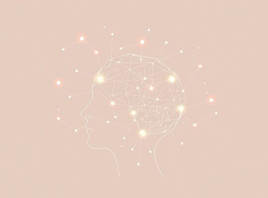 Abstrakcyjna ilustracja: medytacja wzmacnia połączenia neuronalne, symbolizując neuroplastyczność.