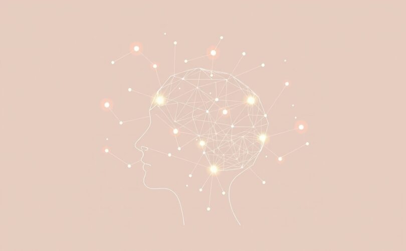 Abstrakcyjna ilustracja: medytacja wzmacnia połączenia neuronalne, symbolizując neuroplastyczność.