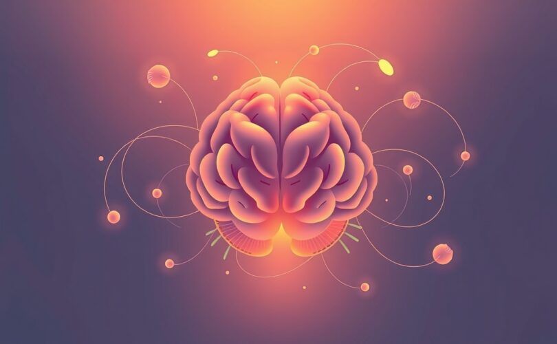 Stylizowana ilustracja mózgu, symbolizująca kontrolę impulsów i emocji w relacjach.